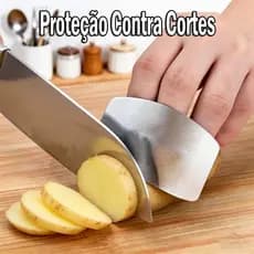 Protetor de Dedo em Aço Inoxidável Ajustável | Proteção Contra Cortes para Cozinha