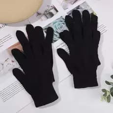 Kit 1/2/3 Luvas de Lã Preta Unissex Para Inverno – Quentes, Confortáveis e Ideais Para Dias Frios