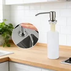 Dispenser de Detergente Dosador Embutido para Pia Cozinha Porta Sabonete Líquido Prático Funcional
