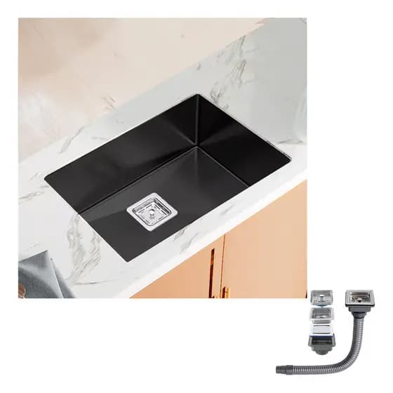 Cuba Pia Cozinha Gourmet Luxo Quadrada Multifuncional Inox 304 Resistente 60x40cm Com Acessórios