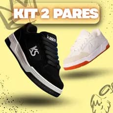 KIT 2 PARES Tênis KS Masculino Casual Unissex Leve Confortável Skate Sneakers Lançamento 2025 38-43