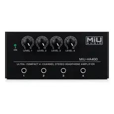 Amplificador Fone De Ouvido Ha400 4 Canais P10 com Fonte para Gravação Retorno Música Podcast Stereo