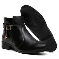 Bota Feminina Cano Curto Médio Coturno Zíper Exclusiva Promoção Sem Salto