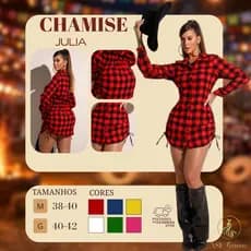Vestido Camisa Feminino Manga Longa Ajustável com Franzido Lateral Casual Elegante Moda Atual Xadrez