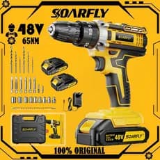 SOARFLY 48V Drill Driver with 2 Batteries and Case and Complete Accessories