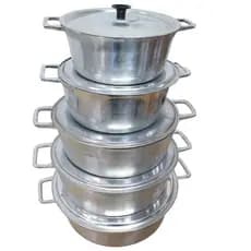 Jogo Panela Aluminio Batida Fundido Grossa Conjunto Kit 5 Peças Alça aluminio