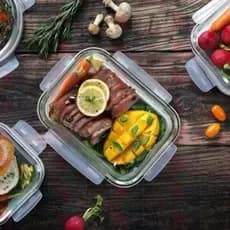Pote Vidro Hermético Marmita Fit Canelado 370ml tampas herméticas Recipiente Alimentos Refeição