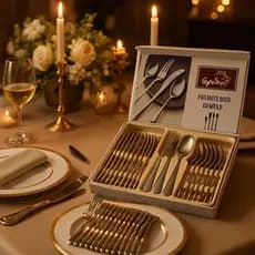 Faqueiro Inox 24 Peças Faca Garfo Colher Talheres Elegante Para Jantar Servir Alimento