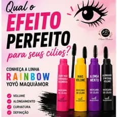 Máscara de Cílios Rainbow Yoyô Maquiamor Alongamento e Volume Olhar Marcante e Definido