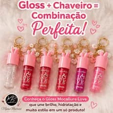 Brilho Labial, Gloss Brilho espelhado, Hidratação intensa Com Chaveiro Fofo