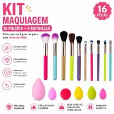Pincel Maquiagem mais esponja aplicador facial kit de pincéis profissional