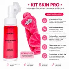 Skin Care Mouse de Limpeza Facial + Tiara para Maquiagem e skin care