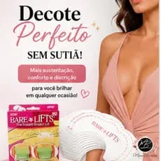 Adesivo Levanta Seios Invisível Sustentação Instantânea para Decotes e Tomara que Caia Bare Lifts