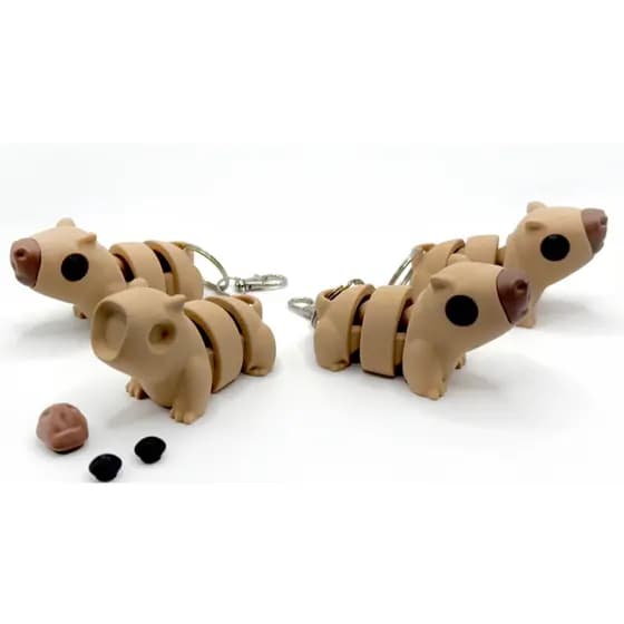 Kit 4 Chaveiro Capivara Articulada Brinquedo Antiestresse Lembrancinha Aniversário Brinde Enfeite Mochila Geek Presente