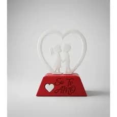 Escultura Estatua Casal Coracao Eu Te Amo 20cm Enfeite Mesa Decoracao Sala Quarto Casamento Presente Criativo
