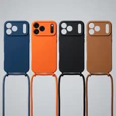 Capa com Cordão de Pescoço Silicone Macio Interior Aveludado/ ( fechadas e abertas na camera )