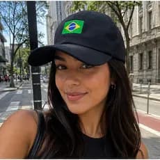 Kit 10 pçs Boné Brasil Bandeira Bordada Aba Curva Ajustável Unissex