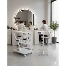 KIT CARRINHO OZONIO + CARRINHO EM Z SUPORTE BANCADA AUXILIAR CLINICA ESTETICA MANICURES TATTO