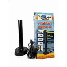 ANTENA DIGITAL INTERNA E EXTERNA CABO 5 METROS HDTV TV UHF FM COM BASE IMÃ