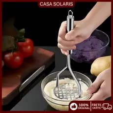 Amassador de Batata Inox Prensa Hamburger Manual Utensílio Cozinha Food Grade Resistente