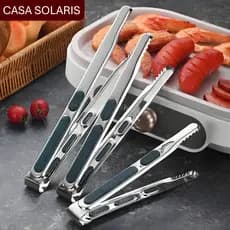 Pinça pegador inox sus304 food grade para churrasco carne salada cozinha multiuso