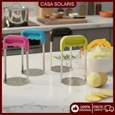 Amassador de Batata Manual Inox Colorido Food Grade Prensa Hamburger Utensílio