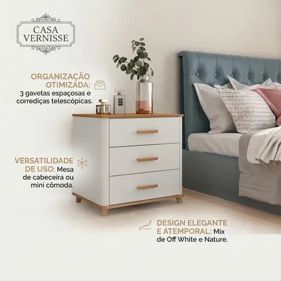 Mini Comoda Maitê - 3 Gavetas - Oferta Envio Imediato - Comprar 1un de cada vez - Entregas rápida