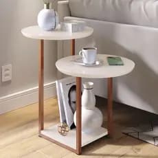 Mesa lateral Luiza mesa sala sofa mesinha apoio