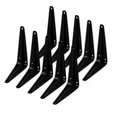 Kit Suportes Mão Francesa Preta 20 X 25cm Para Prateleira Tábua Cantoneira Reforçada - Preta