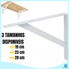 Kit Suportes Mão Francesa Branca 19cm/23cm/29cm - Canto Tábua Cantoneira Reforçada Branco Fertak