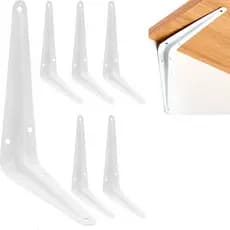 Kit Suportes Mão Francesa 10x12/15x20/20x25cm Para Prateleira Branca Tábua Cantoneira Reforçada