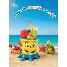 Balde Polvo de Praia Com Brinquedos e Acessórios Infantil  Brincar Areia Plásticos Parque