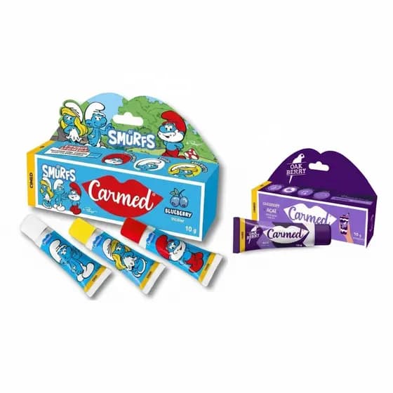 Kit com 2 hidratantes labial - Carmed - Smurf + açai