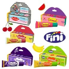 KIT 5 CARMED COLEÇÃO FRUTAS TROPICAIS - Algodão doce, Açai, Banana, Melancia, Cereja