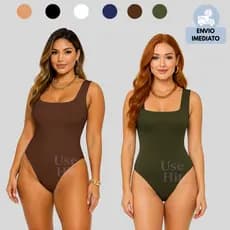 Body Suplex Feminino Decote Quadrado Regata Com Forro Duplo Premium Elegante Casual