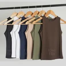 Kit 2 Regata Blusinha Feminina Suplex Duplo Basica Moda Blogueira Elegante Dia a Dia Casual