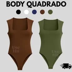 Body Quadrado Suplex Feminino Bori Alça Grossa Estilo Blogueira Collant Tendencia