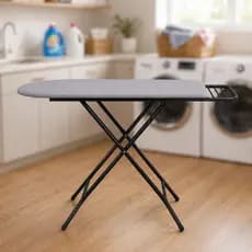 Tabua de Passar Roupas  mesa dobravel ajustavel reforçada suporte ferro preta117 cm