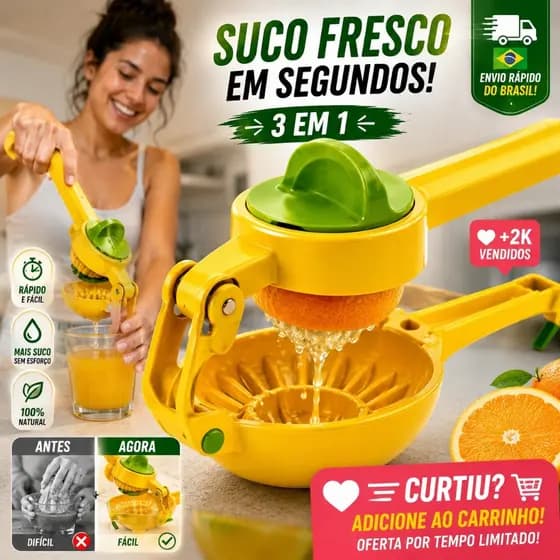 Espremedor de Limão Manual Portátil Mini Extrator de Suco para Limão Laranja e Frutas Cítricas