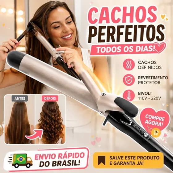 Modelador de Cachos Babyliss Profissional Ondulador de Cabelo Cachos Definidos Envio Rápido do Brasil