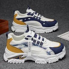 Papai sapatos de couro combinando sapatos masculinos novos sapatos esportivos tendência grossa aumentada sola respirável