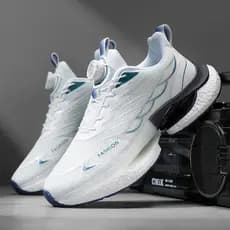 Sapatos masculinos rotativos na moda respirável correndo rendas esportes masculinos Fishnet novos sapatos pipoca-livre j