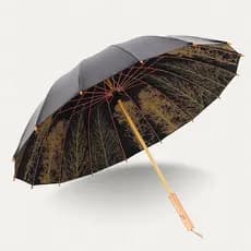 Chuva ou chuva dupla utilização 16 ossos Retro literário guarda-chuva de alça reta resistente ao vento reforçado estudan