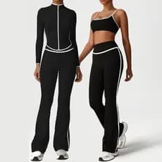 Conjunto Esportivo de 2 Peças, Conjunto de Ginástica, Roupa de Yoga para Mulheres, Roupas de Treino para Corrida, Top Es