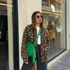 Jaqueta de Outono com Estampa de Leopardo Suninheart para Mulheres, Novidades 2024, Jaqueta Casual com Decote Redondo e