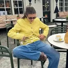 Jaqueta Curta de Tweed para Mulheres Suninheart, Casacos de Manga Longa com Botões e Bolsos, Roupas Casuais Elegantes