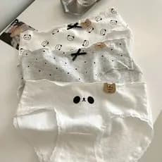 Menina estilo bonito dos desenhos animados roupa interior feminina algodão puro cru meados de baixa cintura 7A cuecas an