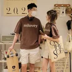 Disoo casal usa primavera manga curta 2023 diferente High-End roora camiseta especial feminina
