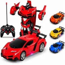 Brinquedo Carrinho De Controle Remoto Vira Robô Transformers