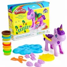 Kit Massinha De Modelar Unicórnio 19 Peças Brinquedo Educativo